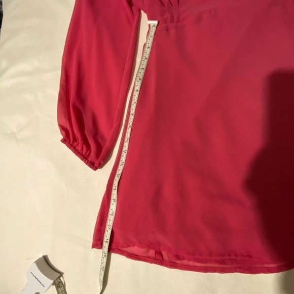 Urban Outfitters Women's Dress Size Medium Coral Red Wrap Long Sleeve - Picture 8 of 12